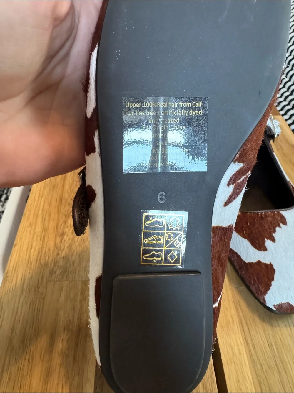 Jeffrey Campbell x Anthropologie Elise Calf Hair Mary Jane Flats NEW - Picture 5 of 6